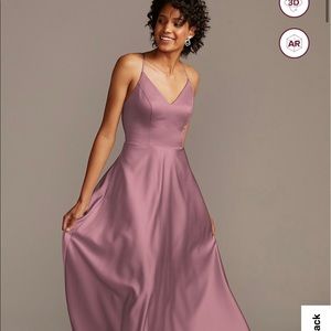 David’s Bridal Spaghetti Strap A-Line Bridesmaid Dress